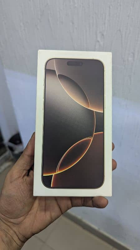 iphone 16 pro max 256 gb desret box packed.               12 13 14 15 0