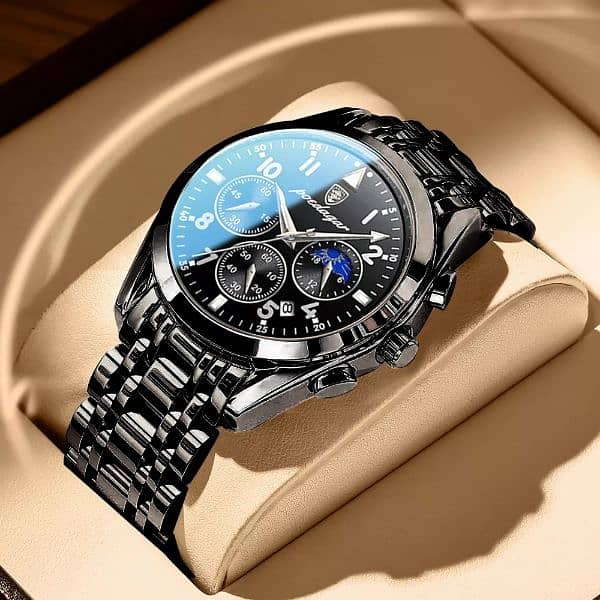 POEDAGAR men watch luxary business water resistant and stylish 0