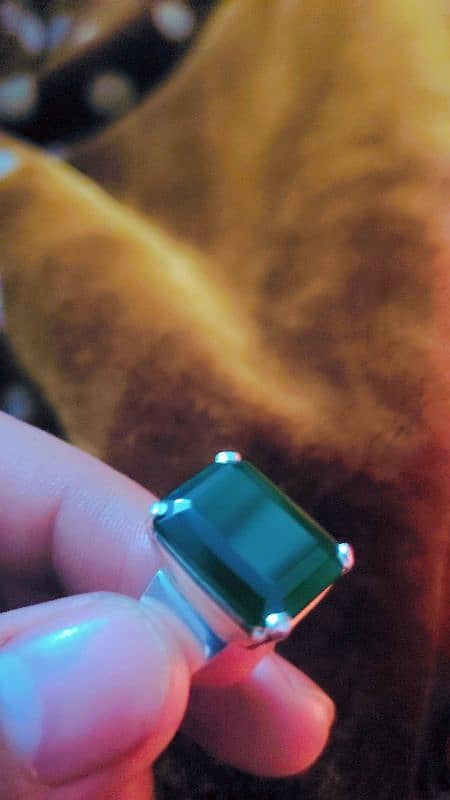 Green panna silver Ring 1