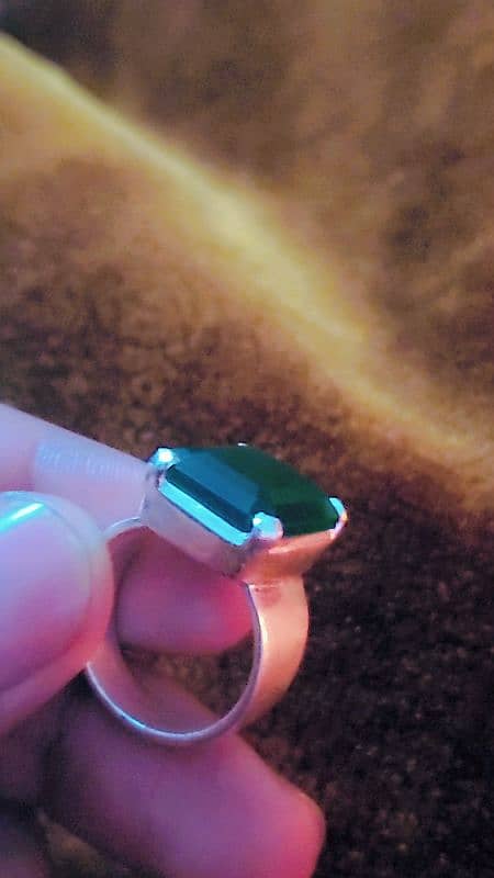 Green panna silver Ring 3