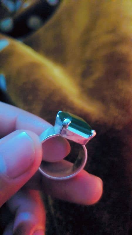 Green panna silver Ring 5