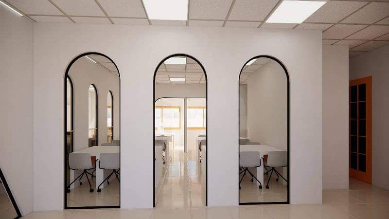 office partition  gypsum . cement. glass partition 2