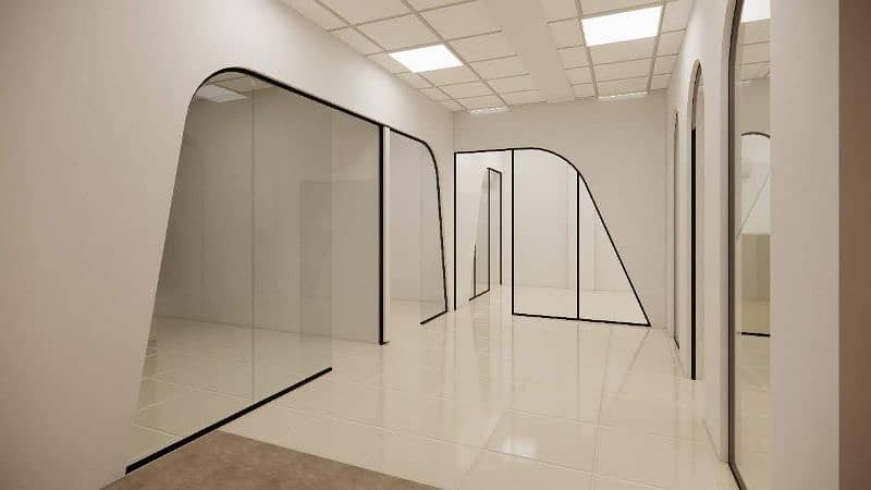 office partition  gypsum . cement. glass partition 3