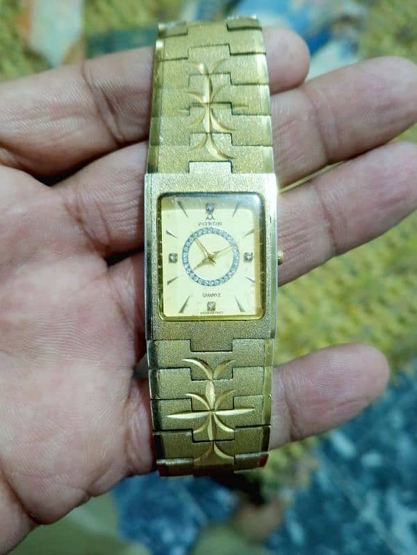 fitron 22k gold plated water resistance watch 1