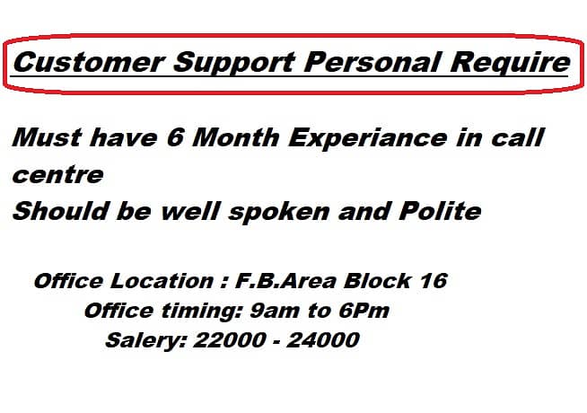 Customer Support Personal Require 0