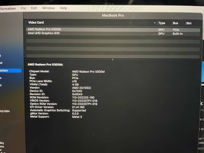 MacBook Pro 16,1 2019 6