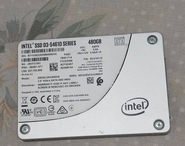 2 Branded Intel 480gb ssd working 100 perfect 0