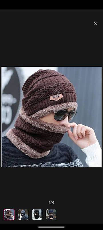 Beanie cap-Wool cap with neck warmer for men women 3