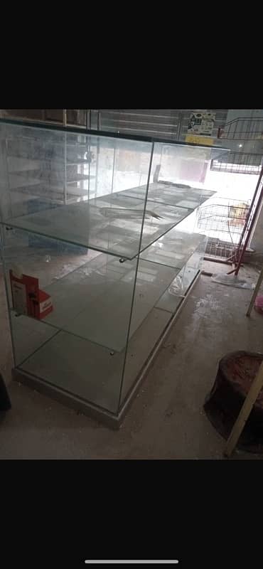 shop counter + 12mm glass door and raking urjent sell 0