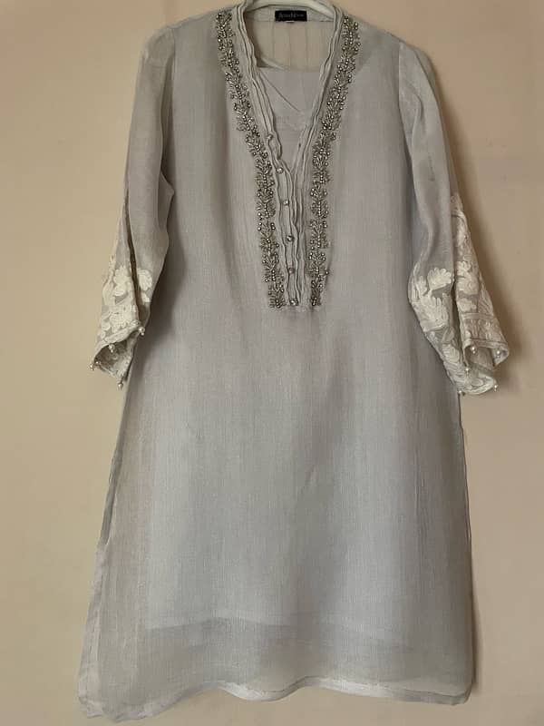 Agha noor dress with same color pants 3