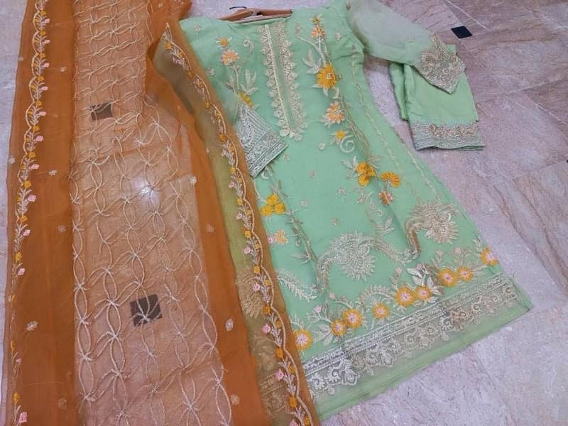 3 pcs women stitched embroidered Suit 1