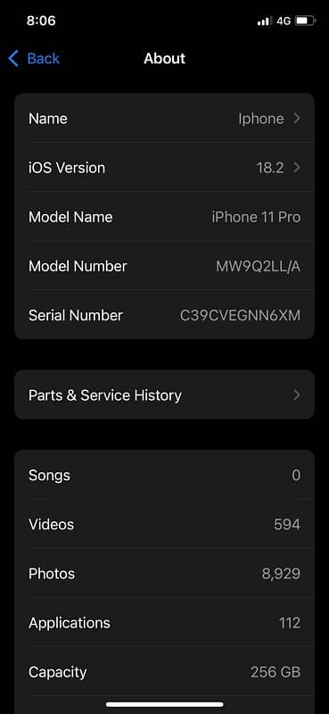 Iphone 11 Pro 256 GB Dual PTA 8