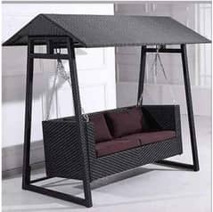 swing jhola rattan  iron fram iron  cussions outdoor furniture