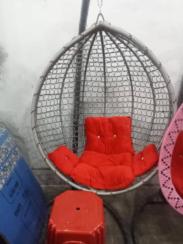 swing jhola rattan  iron fram iron  cussions outdoor furniture 5