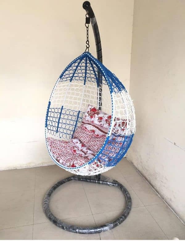 swing jhola rattan  iron fram iron  cussions outdoor furniture 7