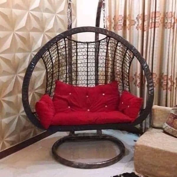 swing jhola rattan  iron fram iron  cussions outdoor furniture 8