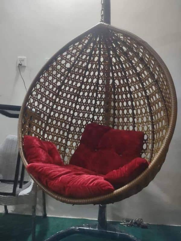 swing jhola rattan  iron fram iron  cussions outdoor furniture 12