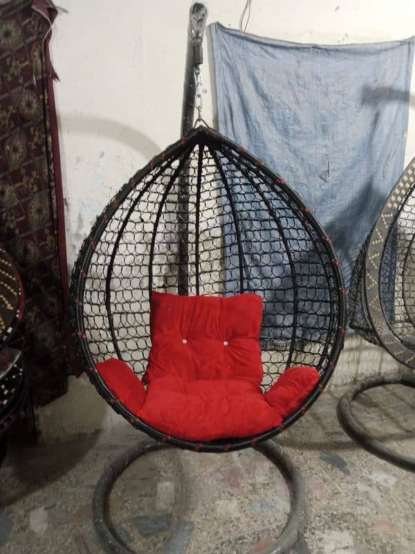 swing jhola rattan  iron fram iron  cussions outdoor furniture 13