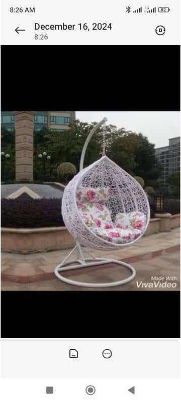 swing jhola rattan  iron fram iron  cussions outdoor furniture 6