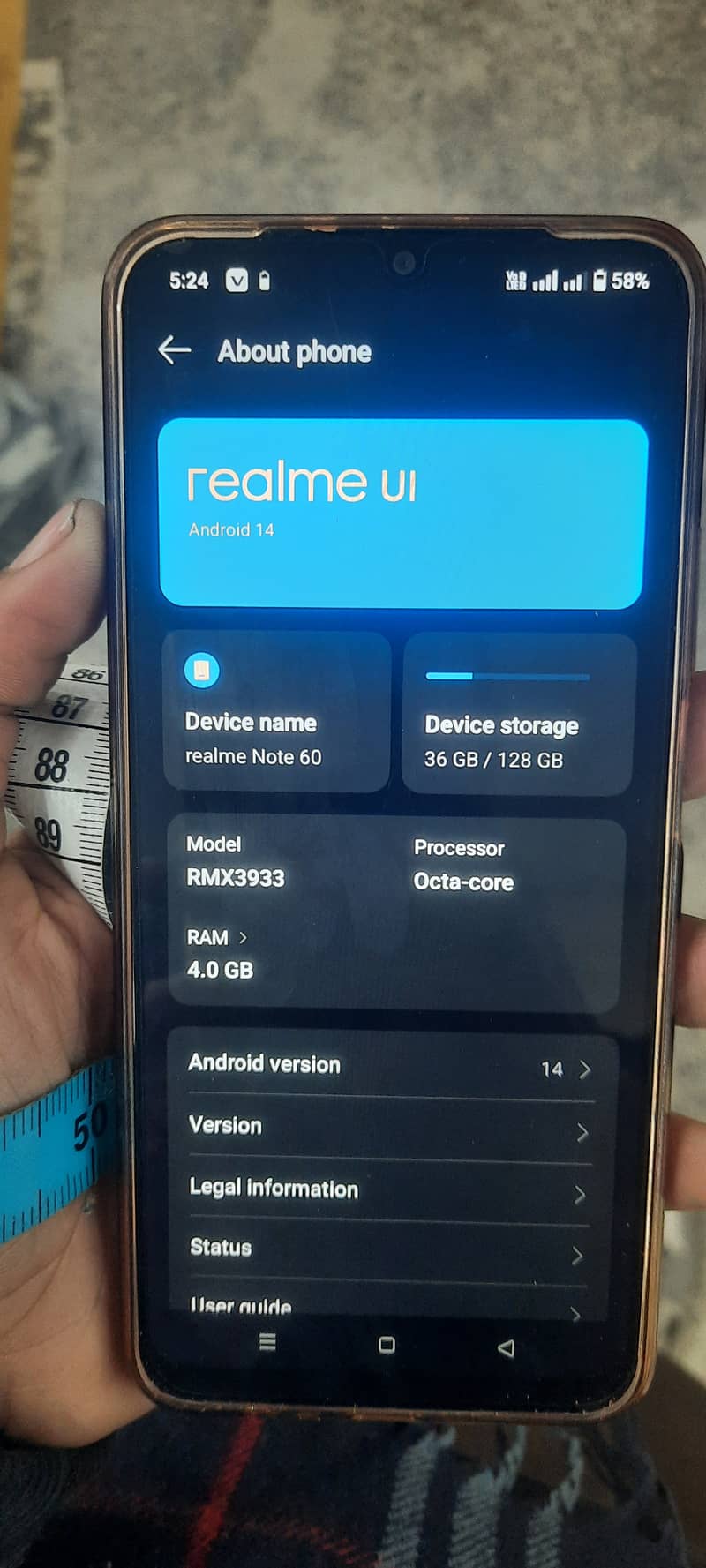 realme note60 4/128 0