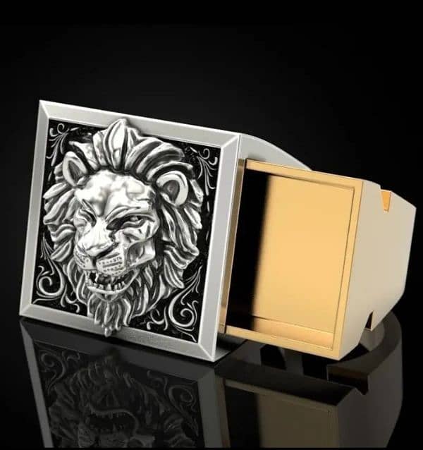 Hot Fashion Retro Domineering Lion Ring Creative Invisible Storage Box 1