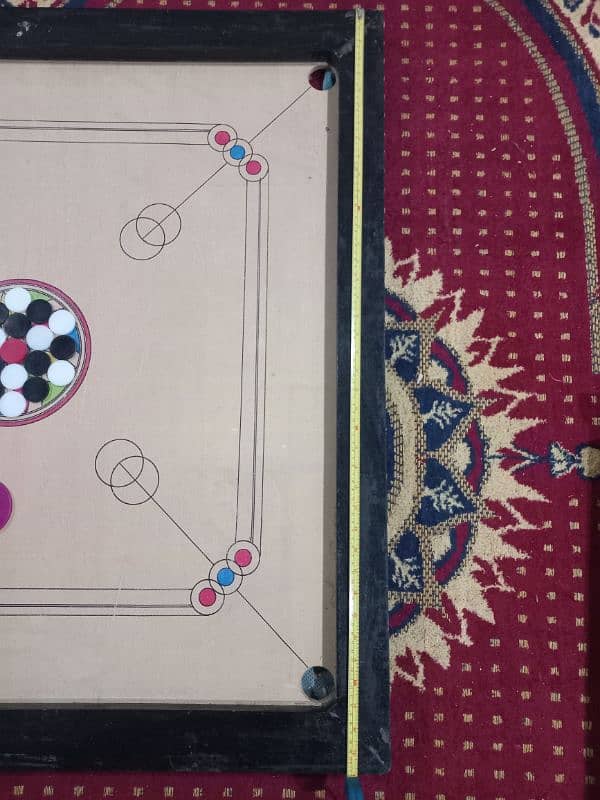 Large Carrom Board with Striker and Coins 2