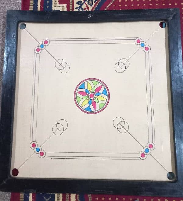 Large Carrom Board with Striker and Coins 3