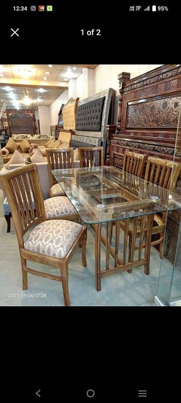 new royal style dining table set with Chris 6