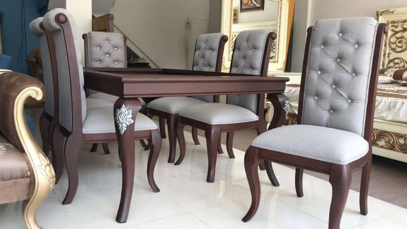 new royal style dining table set with Chris 19