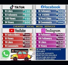 YouTube Tiktok Instagram Services