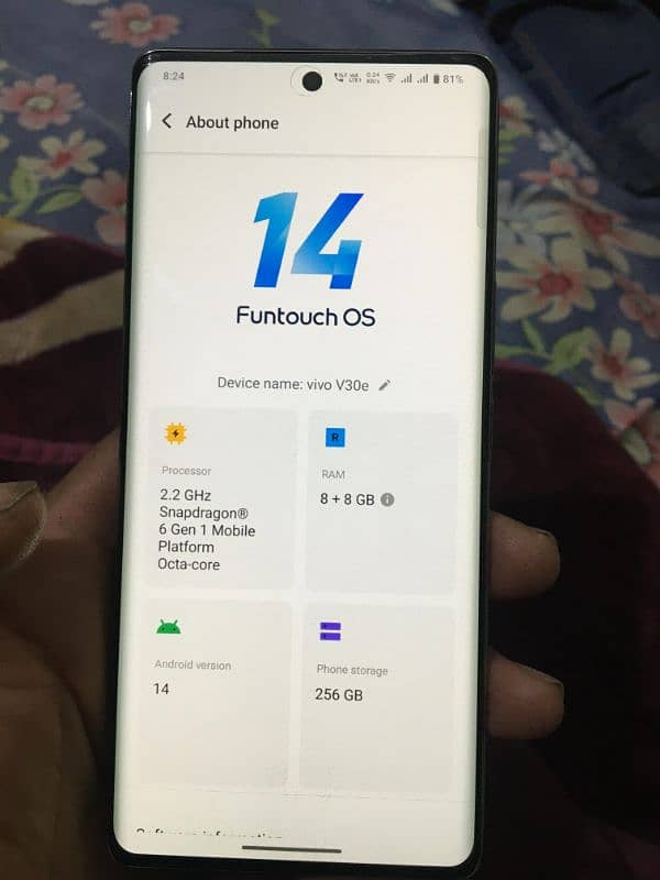 Vivo v30e 5g 8/256 No box just chger 8 months waranty 2