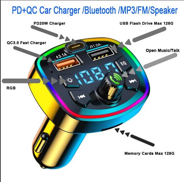 Car MP3 Player Fm Transmitter Wireless Bluetooth 5.0 8