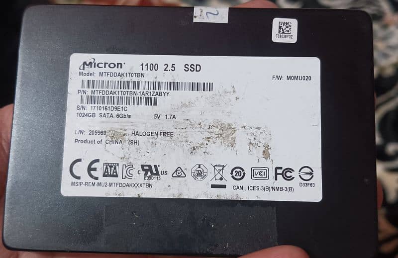 1 TB SSD micron 6.0/ Gbps 2