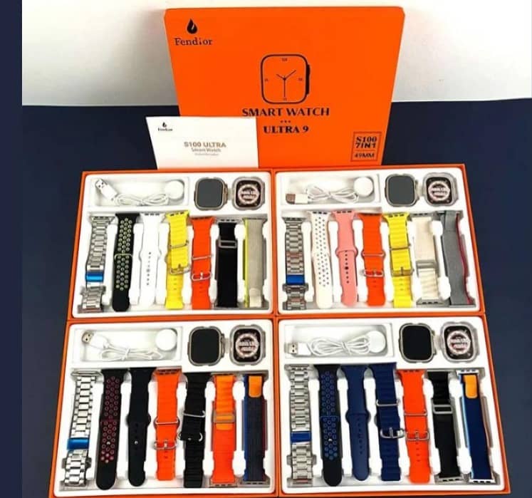 S100 Fendior Smart Watch Ultra 2 With 7 Straps 49mm 0