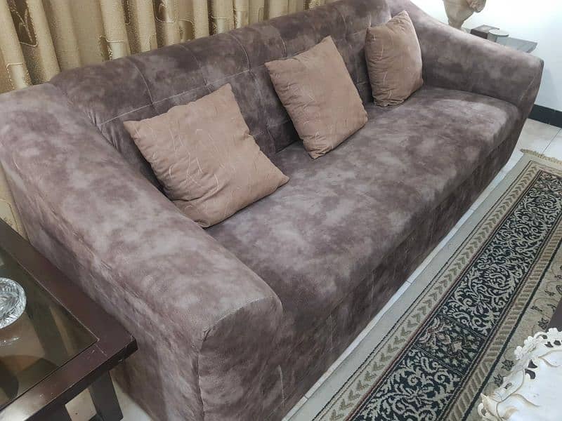 Brown Sofa Set 5 Seats 1