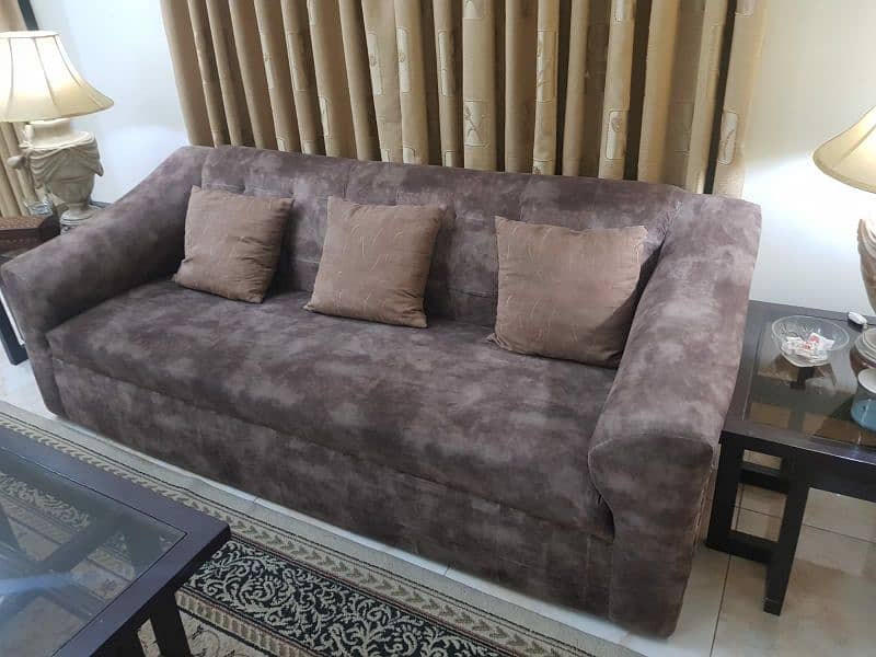 Brown Sofa Set 5 Seats 2