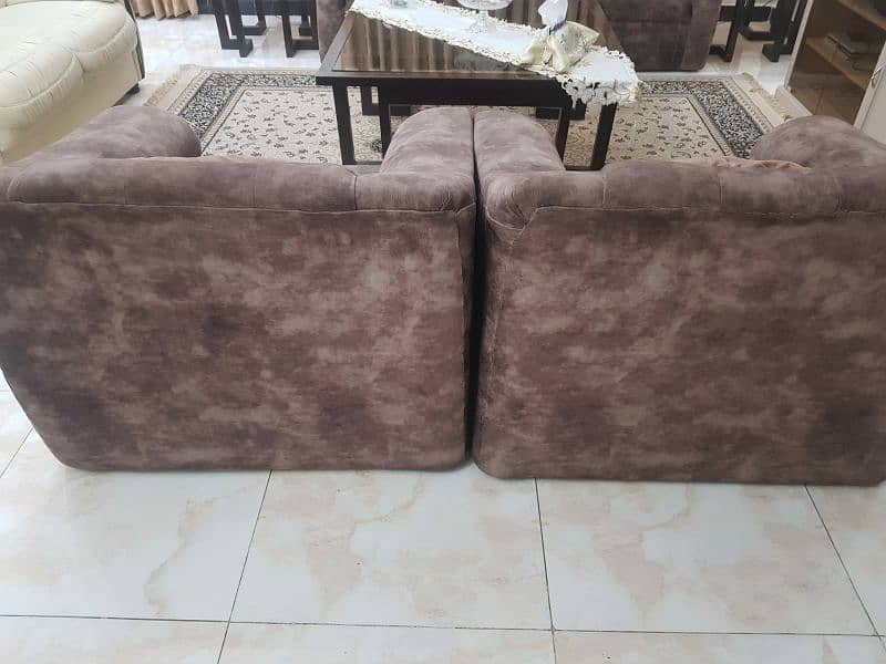 Brown Sofa Set 5 Seats 4