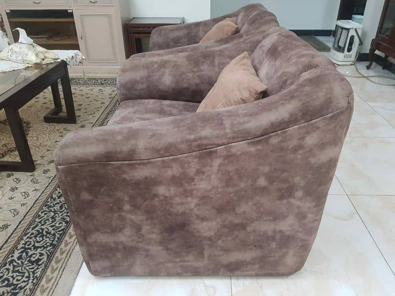 Brown Sofa Set 5 Seats 7