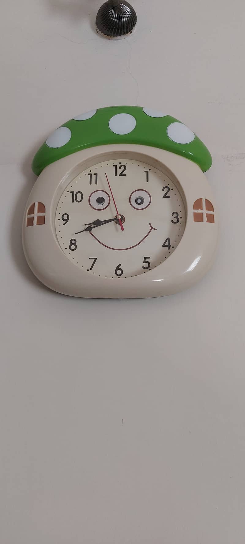 Almost new condition, wall clock with rotating eyes as pendulum 0