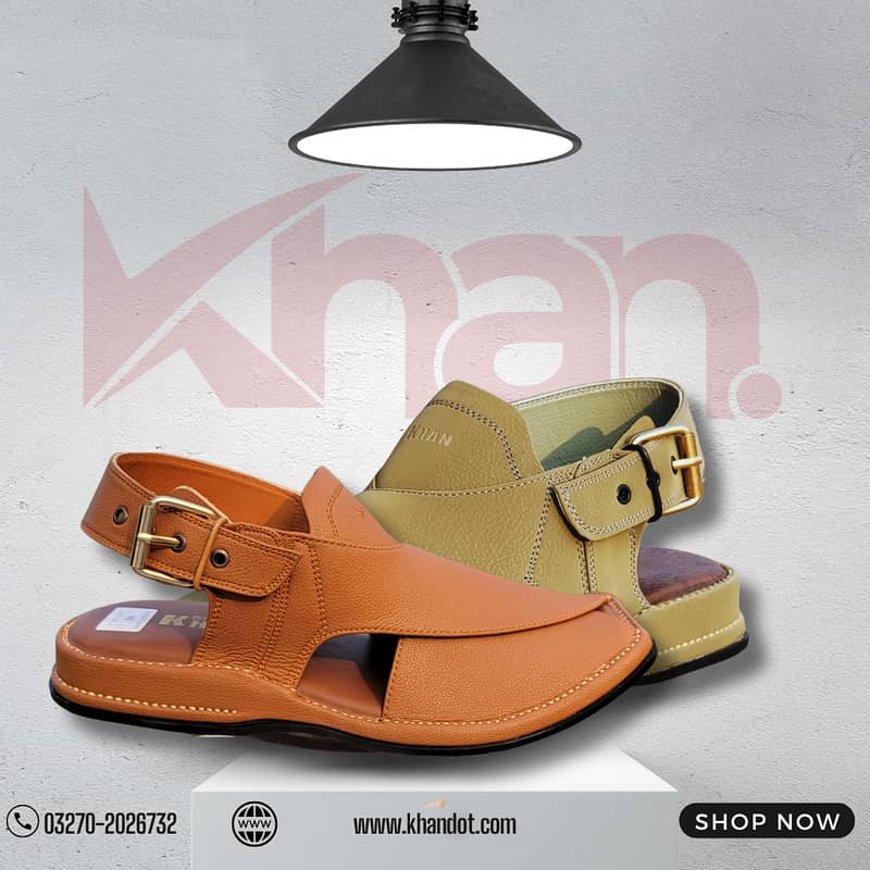 Peshawri Chappal - 100% Handmade, Premium Quality by "Khan. " 2