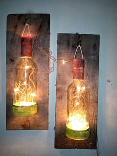 golden bottles lamp for wall decoration