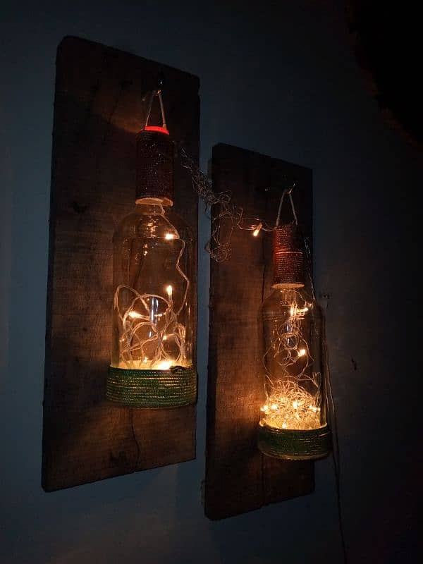 golden bottles lamp for wall decoration 1