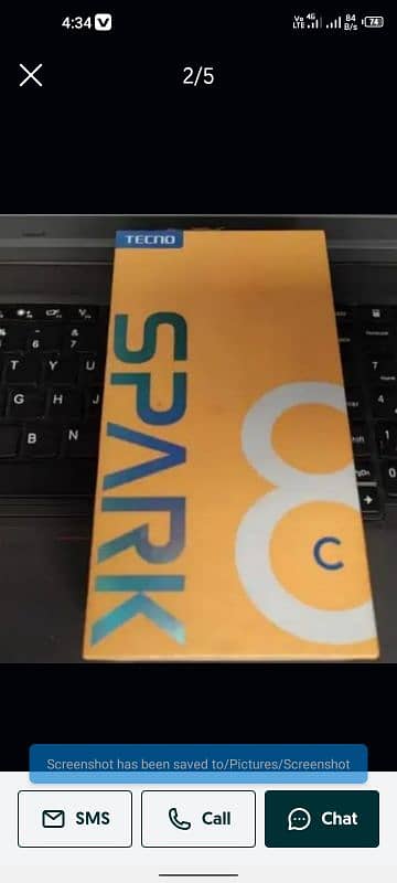 Tecno Spark8c 3+1/64 5000MaH battery all ok ha with box cable 1