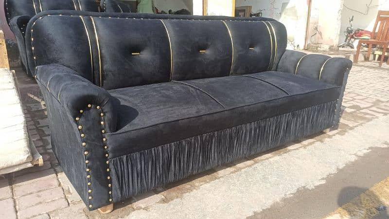 5 Sofa set New Black velvet 0