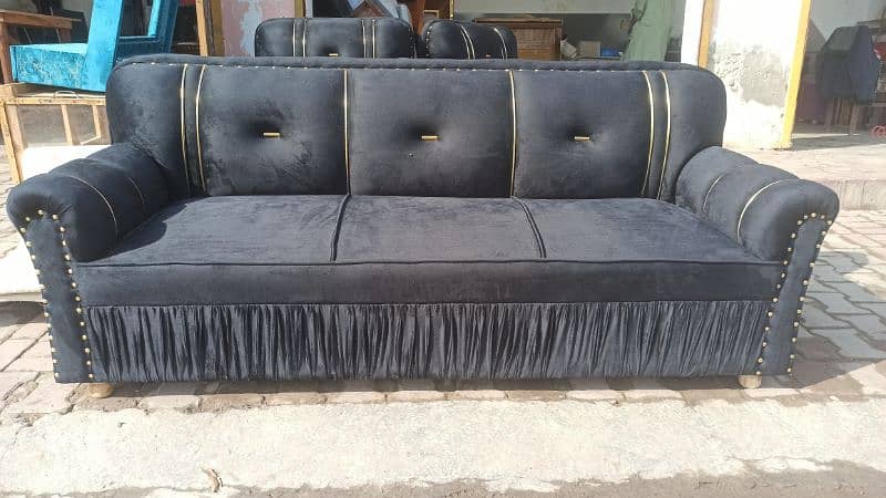 5 Sofa set New Black velvet 1