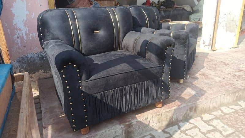 5 Sofa set New Black velvet 3