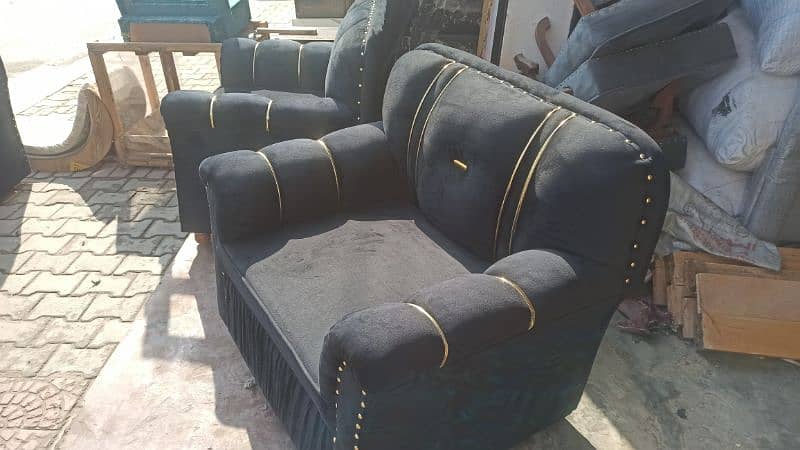 5 Sofa set New Black velvet 5