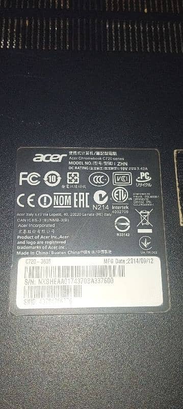 Acer Chrome book for sale C720               WhatsApp No 03125604461 4