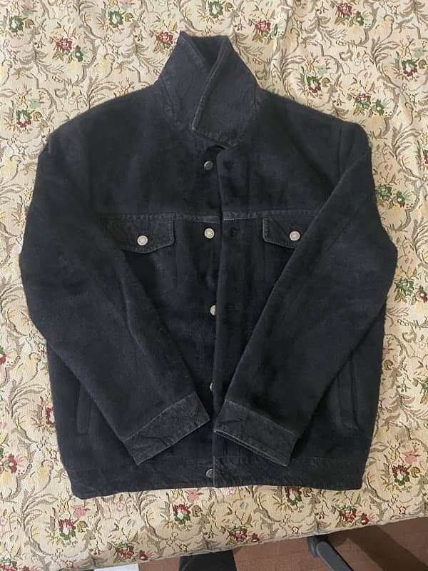 black suede trucker jacket 1