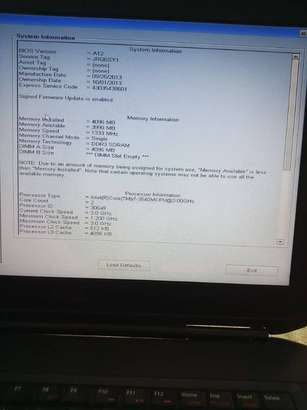 Dell laptop cor i7 3rd generation 4